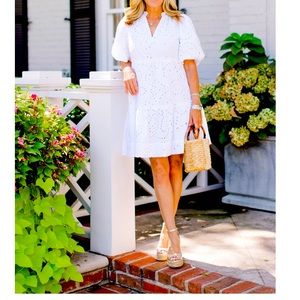 Elegant White Eyelet Dress